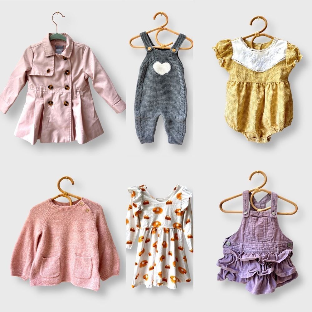 BUNDLE LOT toddler girl CLOTHES MIXED multi-colored baby through 6